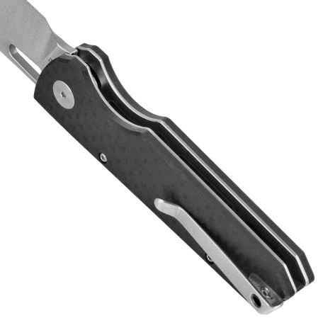 Bestechman Guardian Knife Black G10 w/ Carbon Fiber Pattern, Satin D2 (BMK11B)