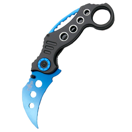 Third Decor Habitat K7104BL Training Karambit Black Aluminum, Blue 420 assisted knife