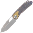 Nóż składany Remette RT-Peregrine Falcon Gray/Brown/Thunder Lightning Titanium, Hand Fine Grinding Pearlescent M390 (RTT1-CX)