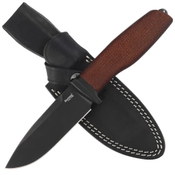 Nóż LionSteel Acha Natural Burlap Micarta, Black Stonewashed M390 by Molletta (AH B BLN)