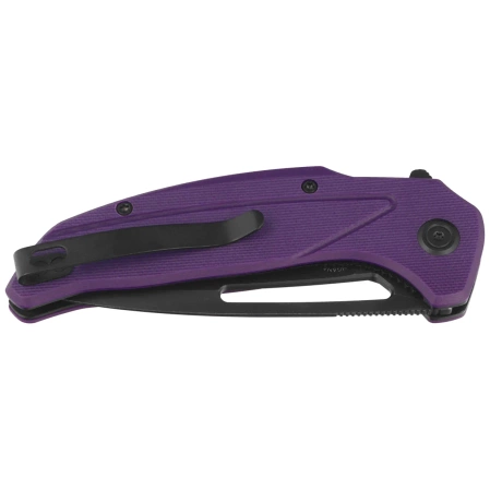 Kubey Nautilus Knife Purple G10, Silver Sandblasted 14C28N by Sherif Manganas (KU372A)