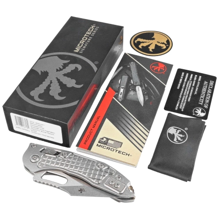 Nóż składany Microtech Marfione Select Stitch Ram-Lok S/E Frag Titanium, Double Vapor Blast HW, Stonewashed M390MK by Borka Blades and Tony Marfione (169RL-10FRMS1)