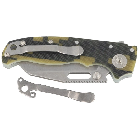 Demko AD20.5 Shark Foot Knife Digi Camo G10, Stonewashed CPM 3V by Andrew Demko (205-3V-SFDC)