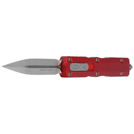 Microtech Dirac D/E OTF Knife Red Aluminum, Stonewashed M390 by Tony Marfione (225-10RD)