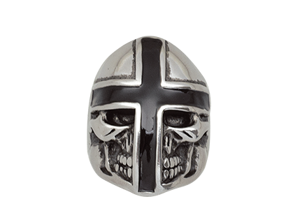Tole 10 Imperial Skull Cross Helmet Ring Ø21 (16251-21)