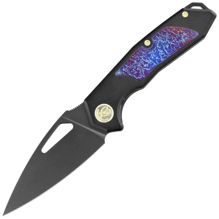 Nóż składany Kubey KB Knives Coeus Black Titanium/Timascus, Black DLC CPM S35VN (KB286B)