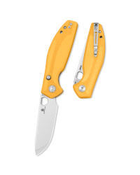 Bestechman Angry Owl Knife Yellow G10, Satin/Stonewashed D2 by Keanu Alfaro (BMK12A-1)