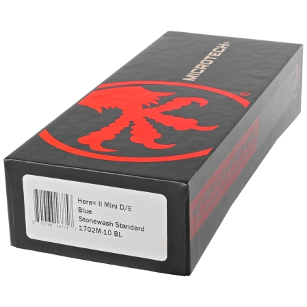 Nóż automatyczny OTF Microtech Hera II Mini D/E Blue Aluminium, Stonewashed M390MK by Tony Marfione (1702M-10BL)