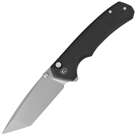 Civivi Knife Brazen Button Lock Black G10, Stonewashed 14C28N (C19059C-1)