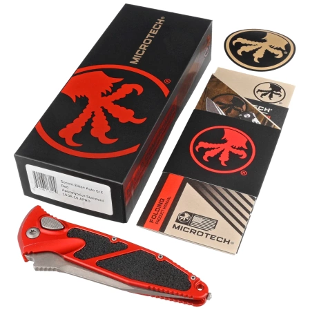 Microtech Socom Elite Auto S/E Automatic Knife Red Aluminum, Apocalyptic M390MK by Tony Marfione (160A-10APRD)
