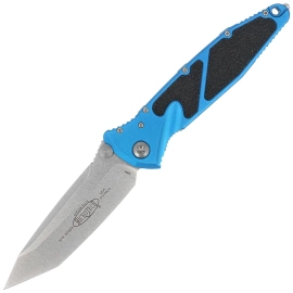 Microtech Socom Elite T/E-M Knife Blue Aluminum, Stonewashed M390 by Tony Marfione (161-10BL)
