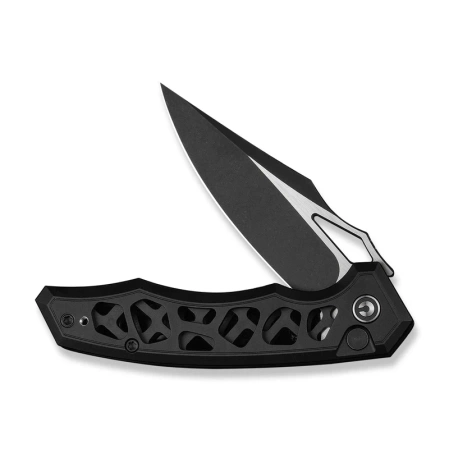 Civivi Anaaki Knife Black Aluminum, Black Stonewashed/Satin Nitro-V (C24039-1)