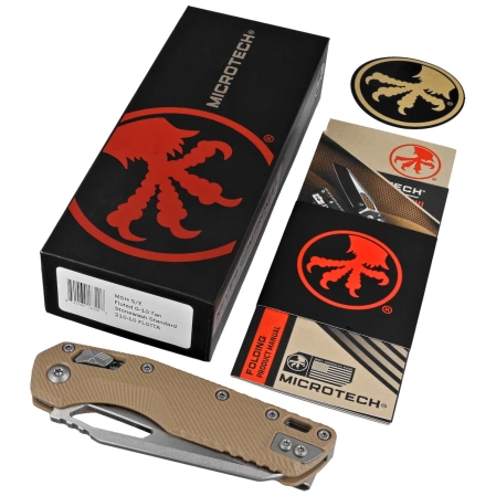 Microtech MSI S/E Fluted Tan G10, Stonewashed M390MK by Tony Marfione