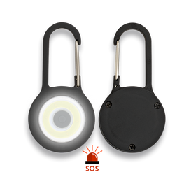 Karabińczyk z latarką Barbaric Black PVC (09901)