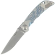 Spartan Blades Harsey Folder 3.25 Special Edition Saint Michael Gray Titanium, Gray HW, Stonewashed MagnaCut  by William W. Harsey Jr.