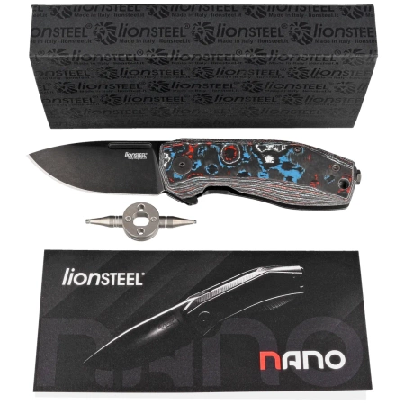 LionSteel Nano Knife Nebula Fat Carbon, Old Black MagnaCut (NA01 NB)