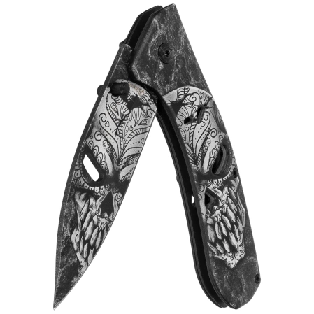 Nóż składany Martinez Albainox 3D Skull Aluminium, 3D Printed 3Cr13Mov (18477)