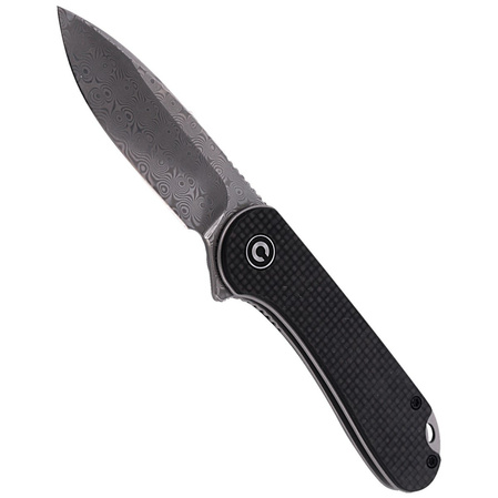 CIVIVI Knife Elementum Flipper Twill Carbon Fiber / Black G10, Damascus (C907DS)