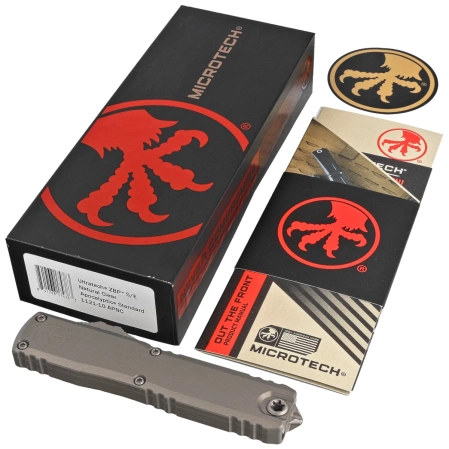 Microtech Ultratech Gen III ZBP S/E Natural Clear Aluminum, Apocalyptic M390MK by Tony Marfione (1121-10APNC)