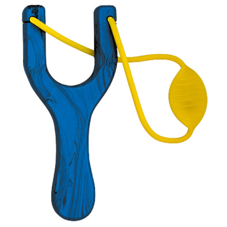 Tole 10 Imperial Blue Wood, Yellow Band Slingshot (49024)