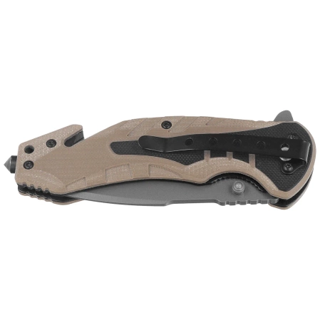 K25 RK-18318 Rescue Knife Tan/Black G10, Titanium 7Cr17Mov