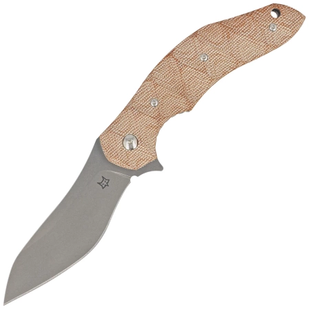 Nóż składany Fox Flipper Natural Micarta, Acid Stonewashed N690Co by Jens Ansø (FX-302 MIN)