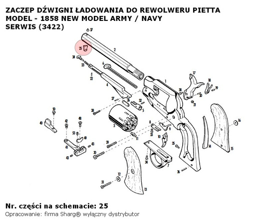 Zaczep dźwigni ładowania Pietta 1858 Remington New Model Army (881)