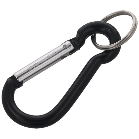 FOX 7 Aluminium Spring Clip Hook Carabiner, Black