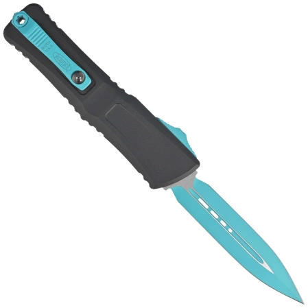 Nóż automatyczny OTF Microtech Combat Troodon D/E Gen III Black Aluminium, Turquoise M390MK by Tony Marfione (1142-1TQSK)