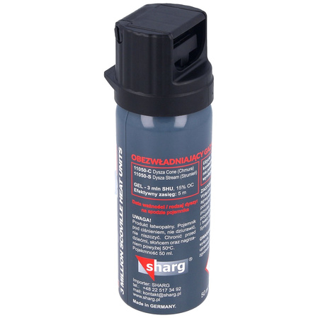 Gaz pieprzowy Sharg Graphite Gel 3mln SHU, Cone 50ml (11050-C) + 2 chusteczki dekontaminacyjne