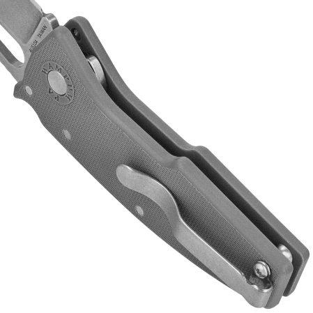 Demko Nano-Shark CP Knife Grey GRN, Stonewashed AUS10A by Andrew Demko (NANO-10A-Grey GRN-CP)