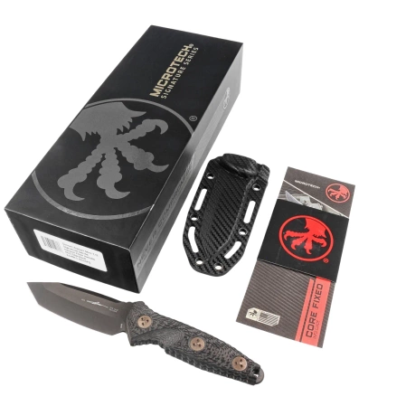 Microtech Socom Alpha Mini T/E Signature Carbon Fiber, Black DLC by Tony Marfione Knife (114M-1DLCCFS)