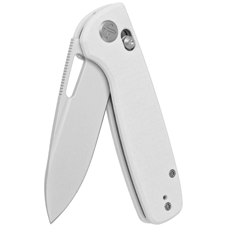 Kubey Bluff Knife KU248C White G10, Sandblasted 14C28N by Garet Caronna