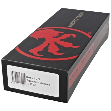 Microtech Hera II D/E Black Aluminum, Stonewashed M390MK by Tony and Sean Marfione OTF automatic knife (1702-10)