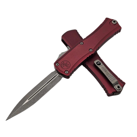 Nóż automatyczny OTF Microtech Hera II Mini D/E Merlot Aluminium, Apocalyptic M390MK by Tony Marfione (1702M-10APMR)