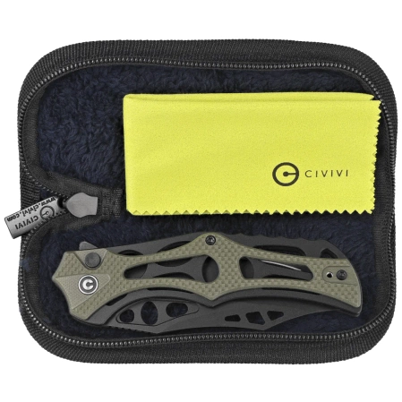 Nóż składany Civivi Biophase Black Aluminium/OD Green G10, Black Stonewashed Nitro-V (C23083C-2)