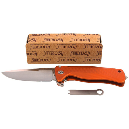 Nóż składany LionSteel SR22A Orange Aluminum, Satin Sleipner by Molletta (SR22A OS)