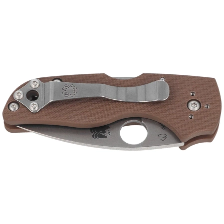 Spyderco Lil' Native Back Lock Sprint Run Knife Brown G-10, Stonewashed CPM 15V by Eric Glesser (C230MBGPBN15V)