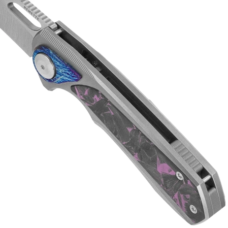 Remette RT-Saker Falcon Knife Gray Titanium/Carbon Fiber, Manual Fine Grinding Satin S45VN (ASTP-3)