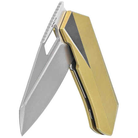 Nóż składany Remette RT-Woodpecker Gold Titanium, Hand Grinding Pearlescent M390 (RTWP-G)