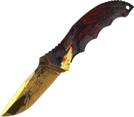 Herbertz CJH Knife 3D Dragon Aluminum, Golden Titanium Coating (10000363)