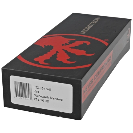 Microtech UTX-85 S/E Red Aluminum, Stonewashed M390 OTF Knife (231-10RD)