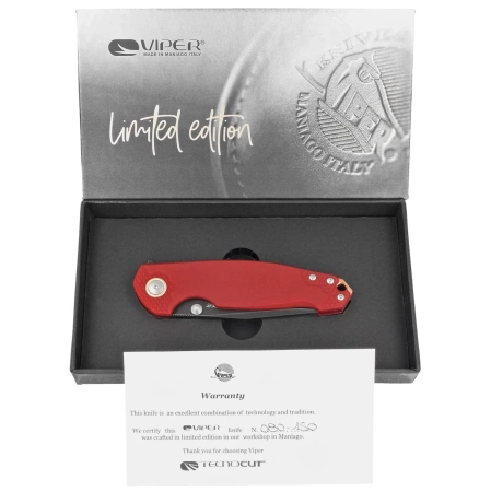 Nóż składany Viper Katla LE No 080/150 Red G10, Dark Stonewashed M390 by Jesper Voxnæs and Jens Ansø (V5984GR3D)