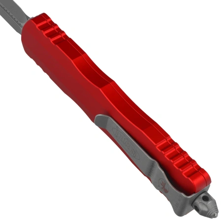 Microtech Dirac Delta D/E OTF Knife Red Aluminum, Apocalyptic by Tony Marfione (227-10APRD)