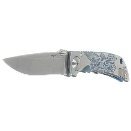 Nóż składany Spartan Blades Harsey Folder 3.25 Saint Michael Special Edition Gray Titanium, Gray HW, Stonewashed MagnaCut by William W. Harsey (SF10 Custom St Michael)