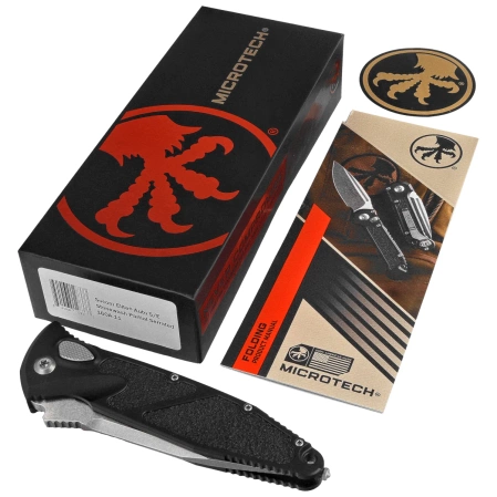 Nóż automatyczny Microtech Socom Elite Auto S/E Black Aluminium, Stonewashed P/S M390 by Tony Marfione (160A-11)