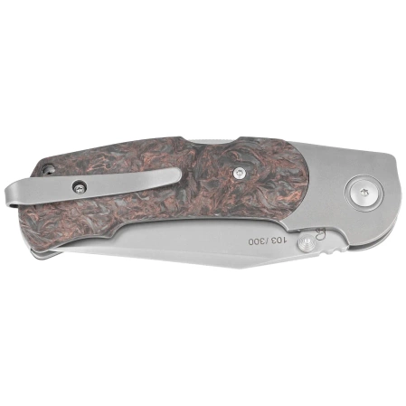 Viper Turn LE 111/300 Titanium/Dark Matter Copper Fat Carbon, Bead Blasted M390 by Fabrizio Silvestrelli Knife (V5986FCC)