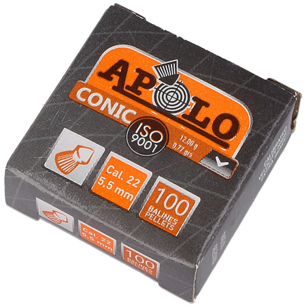 Apolo Conic AirGun Pellets .22/5.5mm, 100 pcs 0.77g/12.0gr (11001)