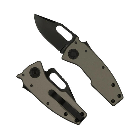Nóż składany Demko Nano-Shark Stealth CP Artillery Grey Aluminium, Black DLC CPM 20CV by Andrew Demko (NANO-20CV-Artillery Grey ALUM-CP)
