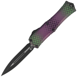 Nóż automatyczny OTF Microtech Hera II Mini D/E Alien Purple X-51 Aluminium, Black M390MK by Tony Marfione (1702M-1PUX51S)